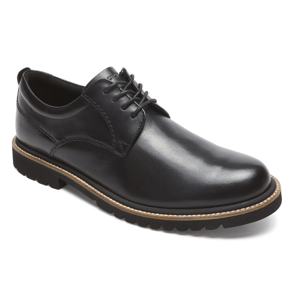 Rockport Singapore Mens Oxfords - Marshall Plain Toe Black - VQ9324706